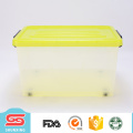 Durable multipurpose large capacity clear plastic storage box with wheels